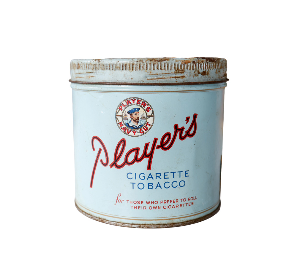 VTG Player's Navy Cut Tobacco Tin Litho Box MCM Retro Rustic Nautical Maritime